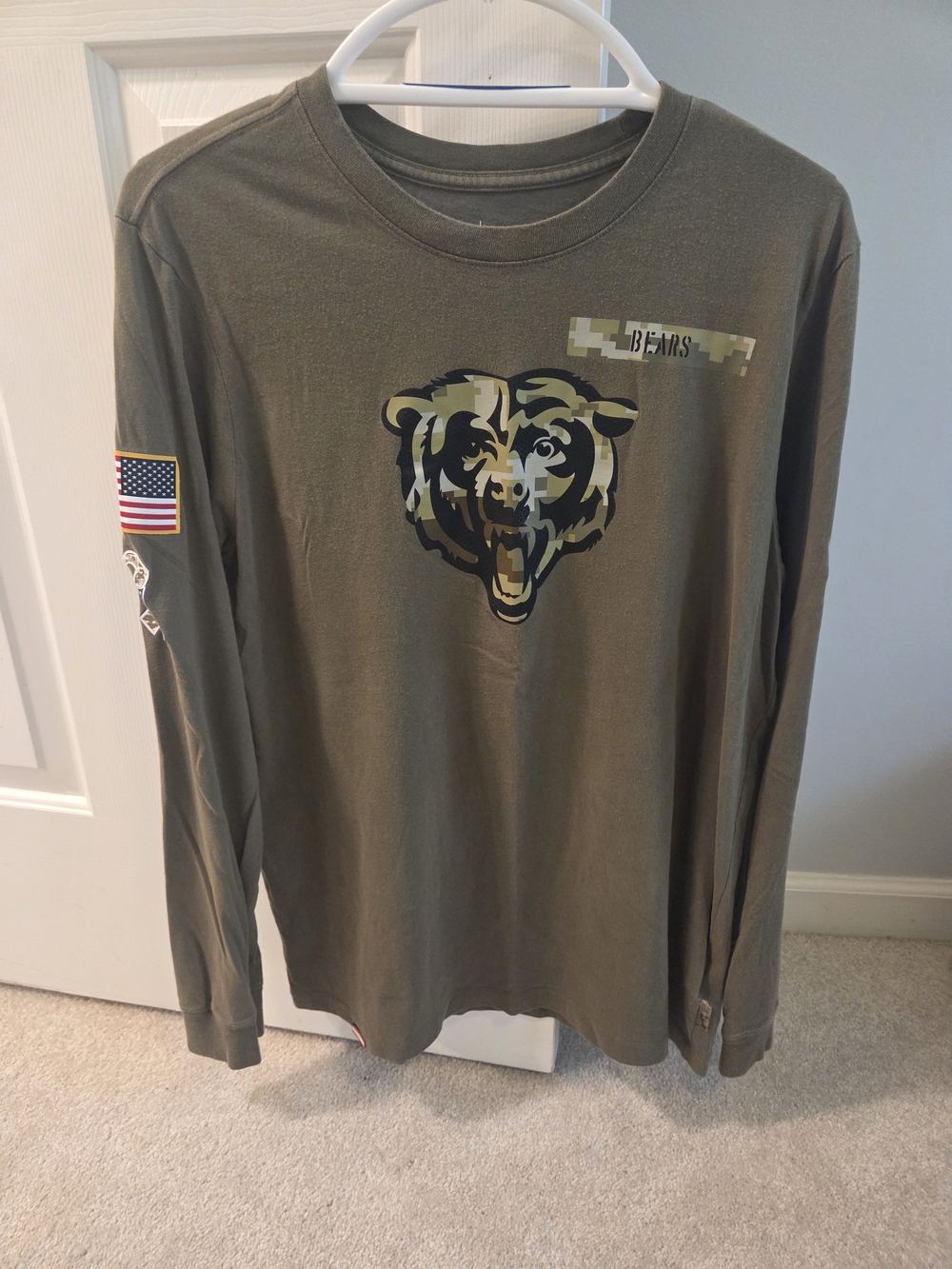 Nike Olive Green Chicago Bears Salute To Service Long Sleeve Tee
